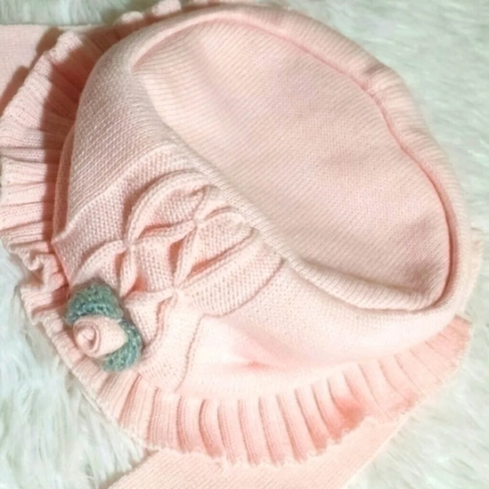 M. Baby Floral Embellished Tie Bucket Hat-Size S